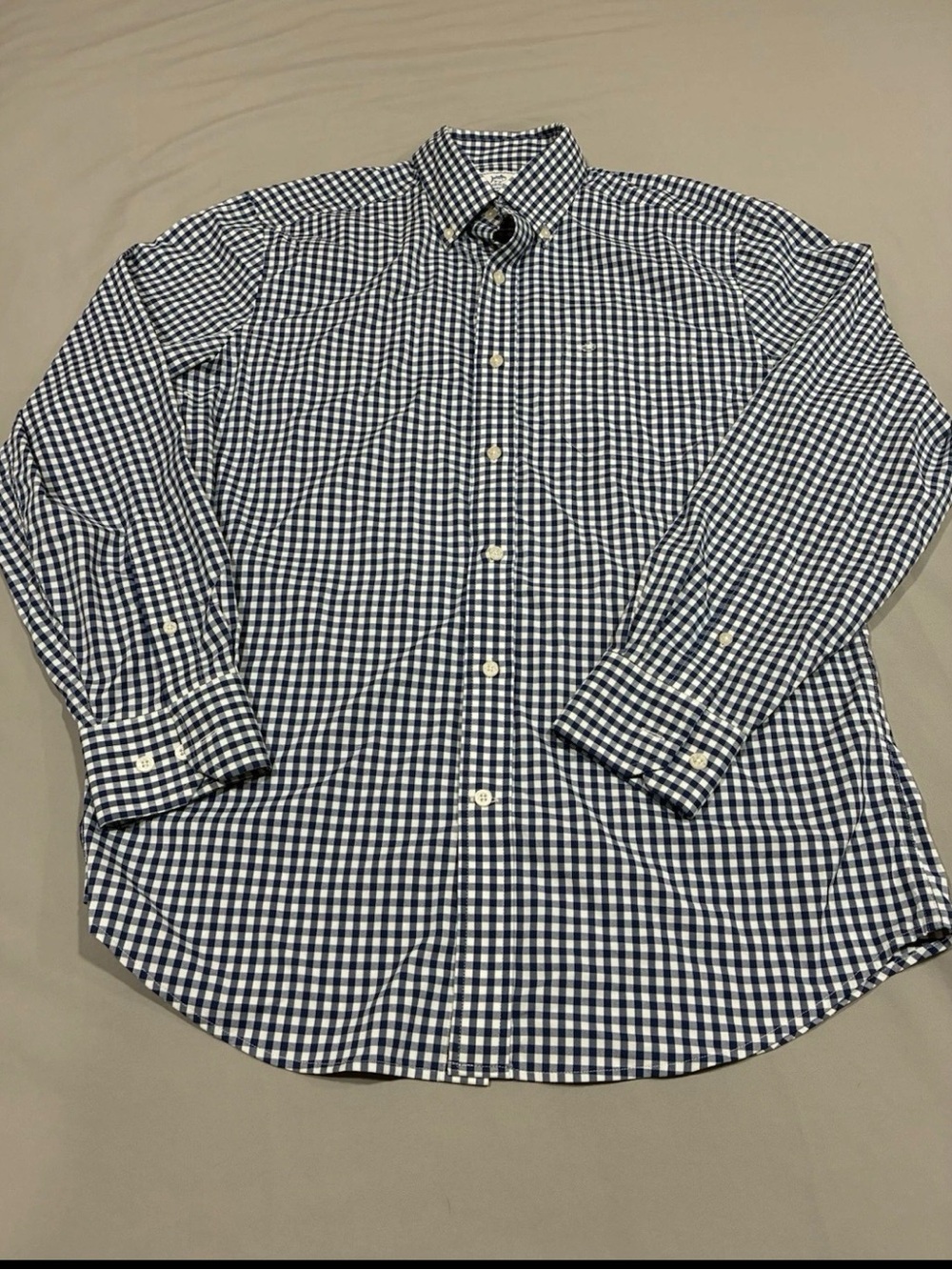 Southern Tide Mens Intercoastal Gingham Performance Shirt Navy Blue White Medium